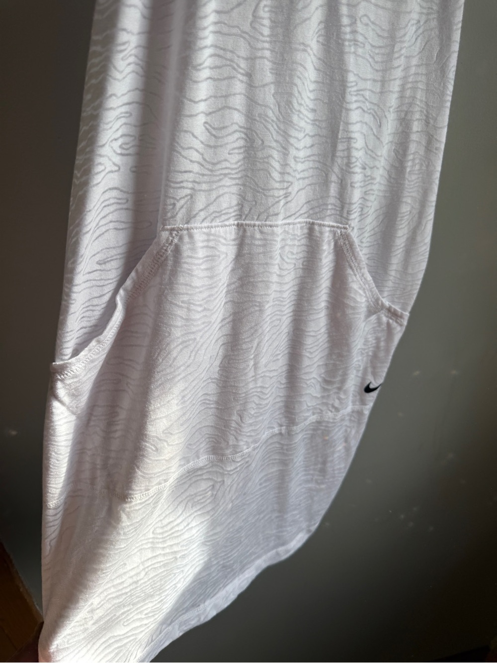 Nike White Hooded Swim Cover-Up Dress Textured Print Women’s Small Like New - Picture 11 of 11